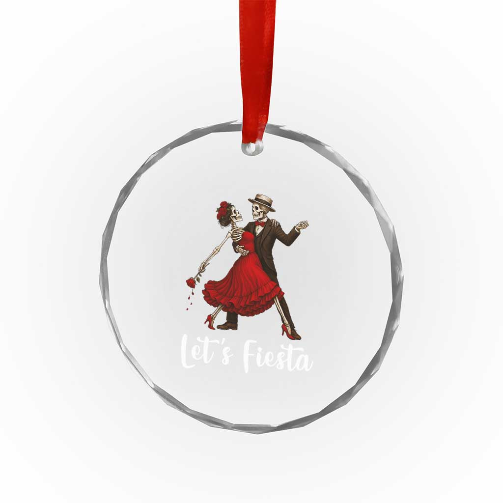 Skeleton Mexican Christmas Crystal Glass Ornament Let us Fiesta - Wonder Print Shop