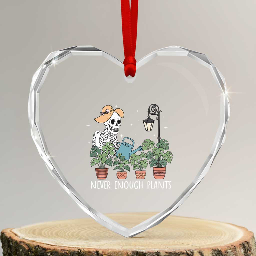 Skeleton Monstera Lover Heart Crystal Glass Ornament Never Enough Plants - Wonder Print Shop