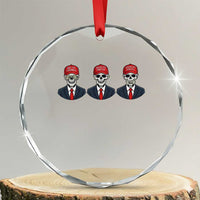 Skeleton See No Crimes Hear No Truth Crystal Glass Ornament Funny Political Satire