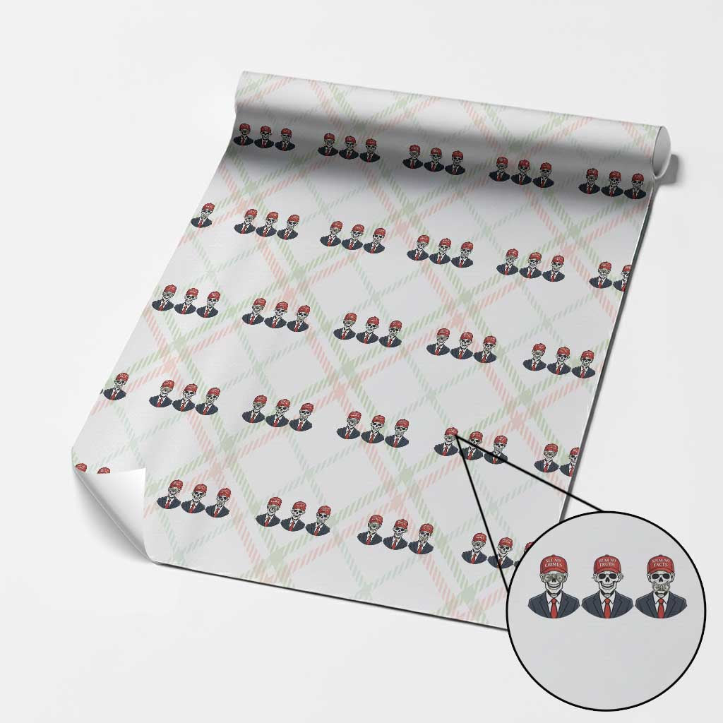 Skeleton See No Crimes Hear No Truth Wrapping Paper Roll Funny Political Satire