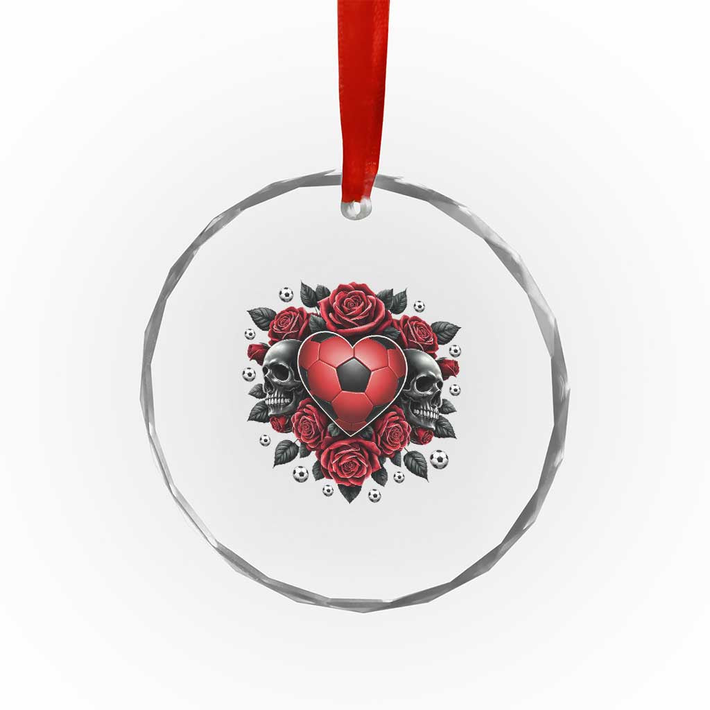 Skeleton Soccer Player Crystal Glass Ornament Valentine Day Gift