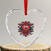 Skeleton Soccer Player Heart Crystal Glass Ornament Valentine Day Gift