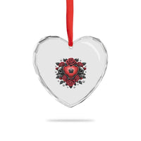 Skeleton Soccer Player Heart Crystal Glass Ornament Valentine Day Gift