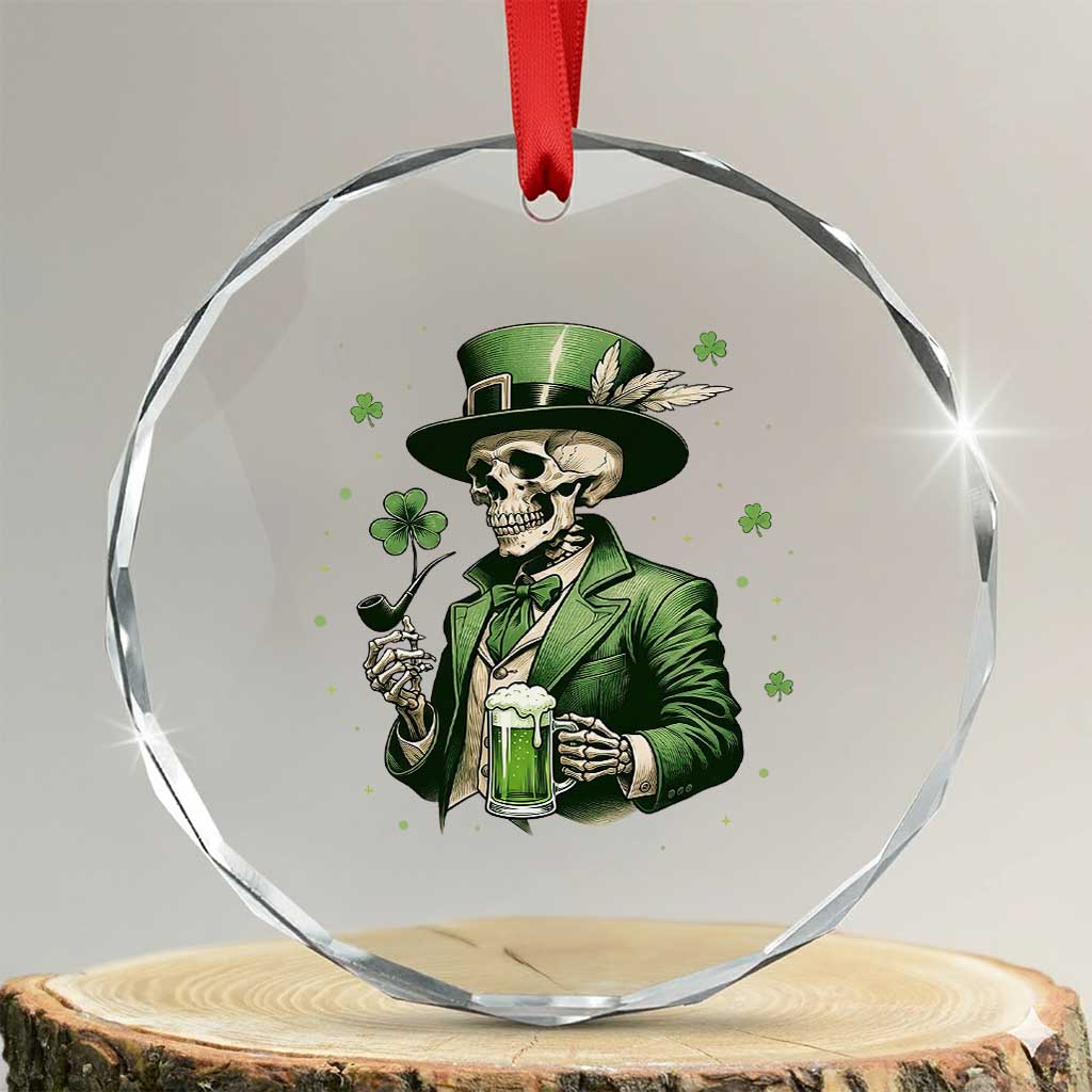 Skeleton St Patricks Day Drinking Crystal Glass Ornament Irish Party Gift
