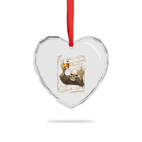 Skeleton Whiskey Heart Crystal Glass Ornament I Will Take My Whiskey Neat No Ice