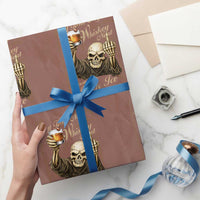 Skeleton Whiskey Wrapping Paper Roll I Will Take My Whiskey Neat No Ice