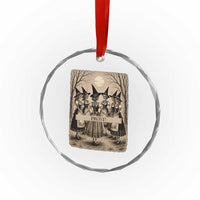Skeleton Witches Coven Oktoberfest Crystal Glass Ornament German Dirndl Spooky Beer Festival Gift