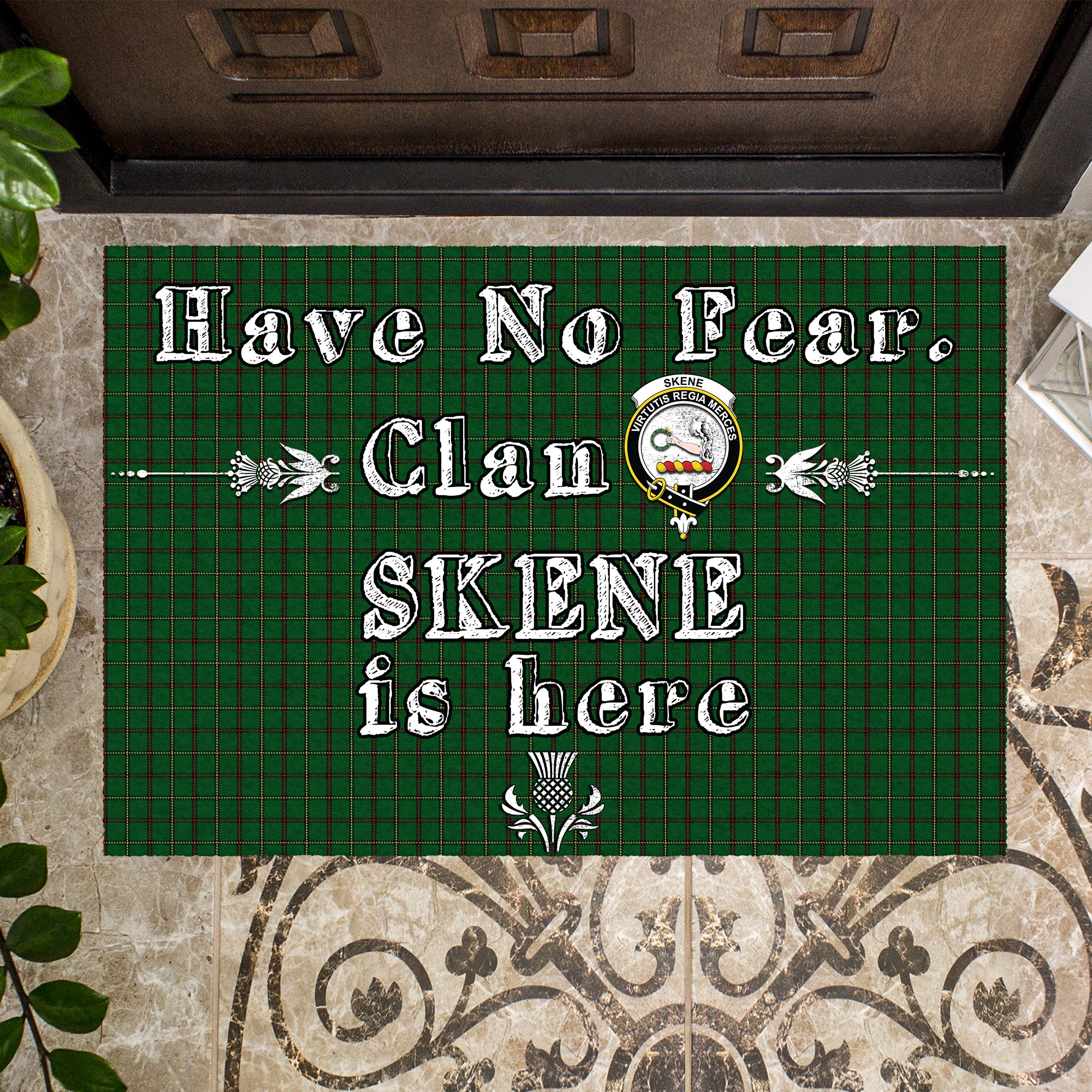 skene-or-tribe-of-mar-clan-tartan-door-mat-family-crest-have-no-fear-tartan-door-mat