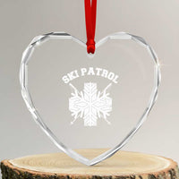 Ski Patrol Heart Crystal Glass Ornament Mountain Rescue Winter Slopes Skiing Snowboarding - Wonder Print Shop