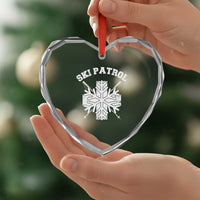Ski Patrol Heart Crystal Glass Ornament Mountain Rescue Winter Slopes Skiing Snowboarding - Wonder Print Shop