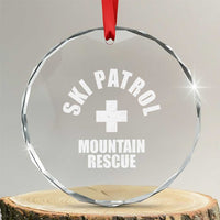 Ski Patrol Mountain Rescue Crystal Glass Ornament Winter Slopes Skiing Snowboarding - Wonder Print Shop