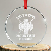 Ski Patrol Mountain Rescue Crystal Glass Ornament Winter Slopes Skiing Snowboarding Snowflake - Wonder Print Shop