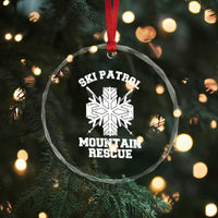 Ski Patrol Mountain Rescue Crystal Glass Ornament Winter Slopes Skiing Snowboarding Snowflake - Wonder Print Shop
