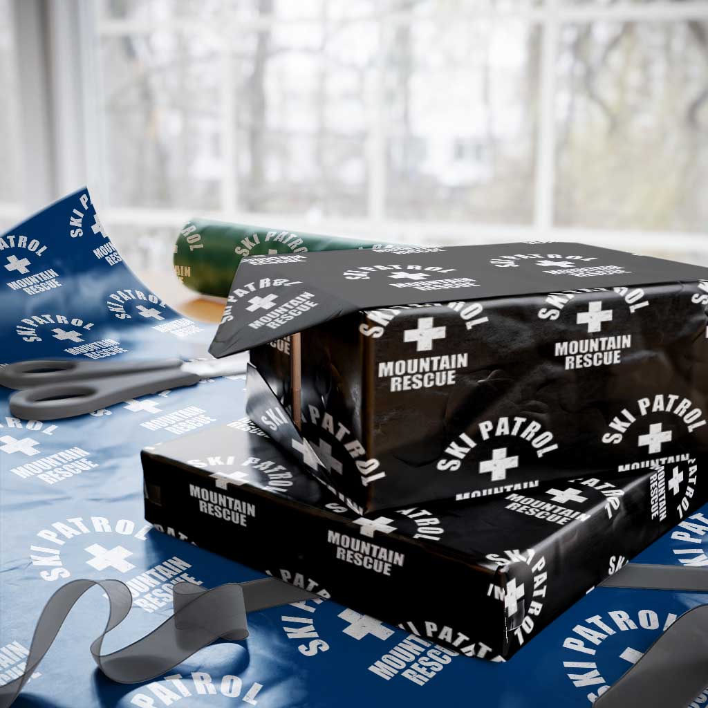 Ski Patrol Mountain Rescue Wrapping Paper Roll Winter Slopes Skiing Snowboarding - Wonder Print Shop