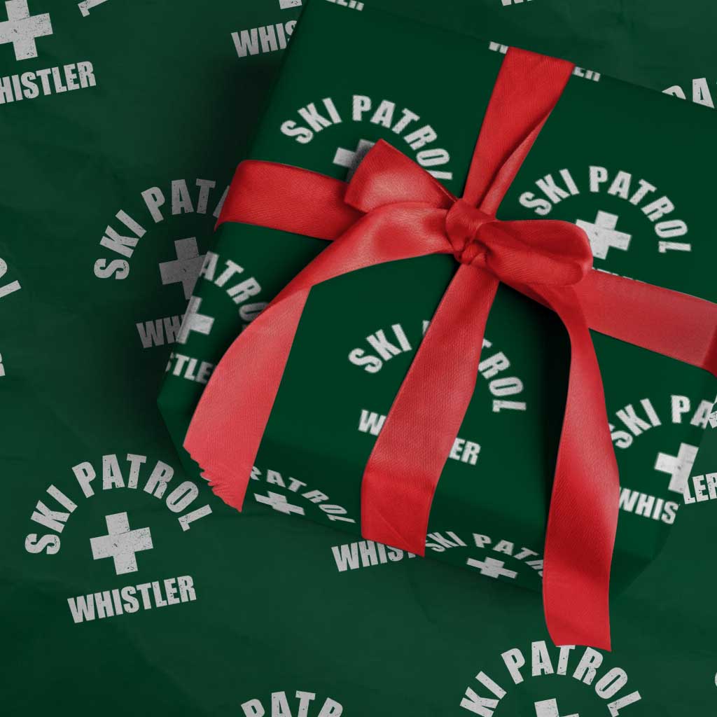Ski Patrol Whistler Wrapping Paper Roll Winter Slopes Skiing Snowboarding - Wonder Print Shop