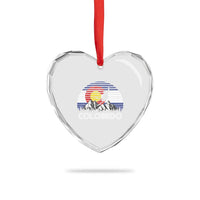 Ski Skiing Colorado Snow Mountain Winter Sport Heart Crystal Glass Ornament - Wonder Print Shop