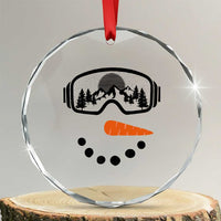 Ski Snowboard Snowman Face Crystal Glass Ornament Goggles Skiing Snow Ski Lover Skier - Wonder Print Shop