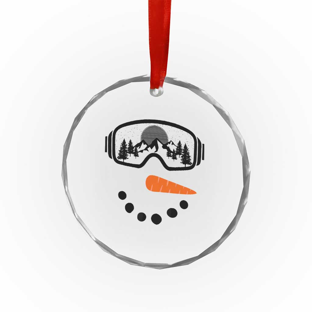 Ski Snowboard Snowman Face Crystal Glass Ornament Goggles Skiing Snow Ski Lover Skier - Wonder Print Shop