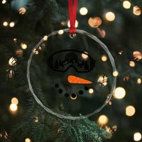 Ski Snowboard Snowman Face Crystal Glass Ornament Goggles Skiing Snow Ski Lover Skier - Wonder Print Shop