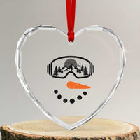 Ski Snowboard Snowman Face Heart Crystal Glass Ornament Goggles Skiing Snow Ski Lover Skier - Wonder Print Shop