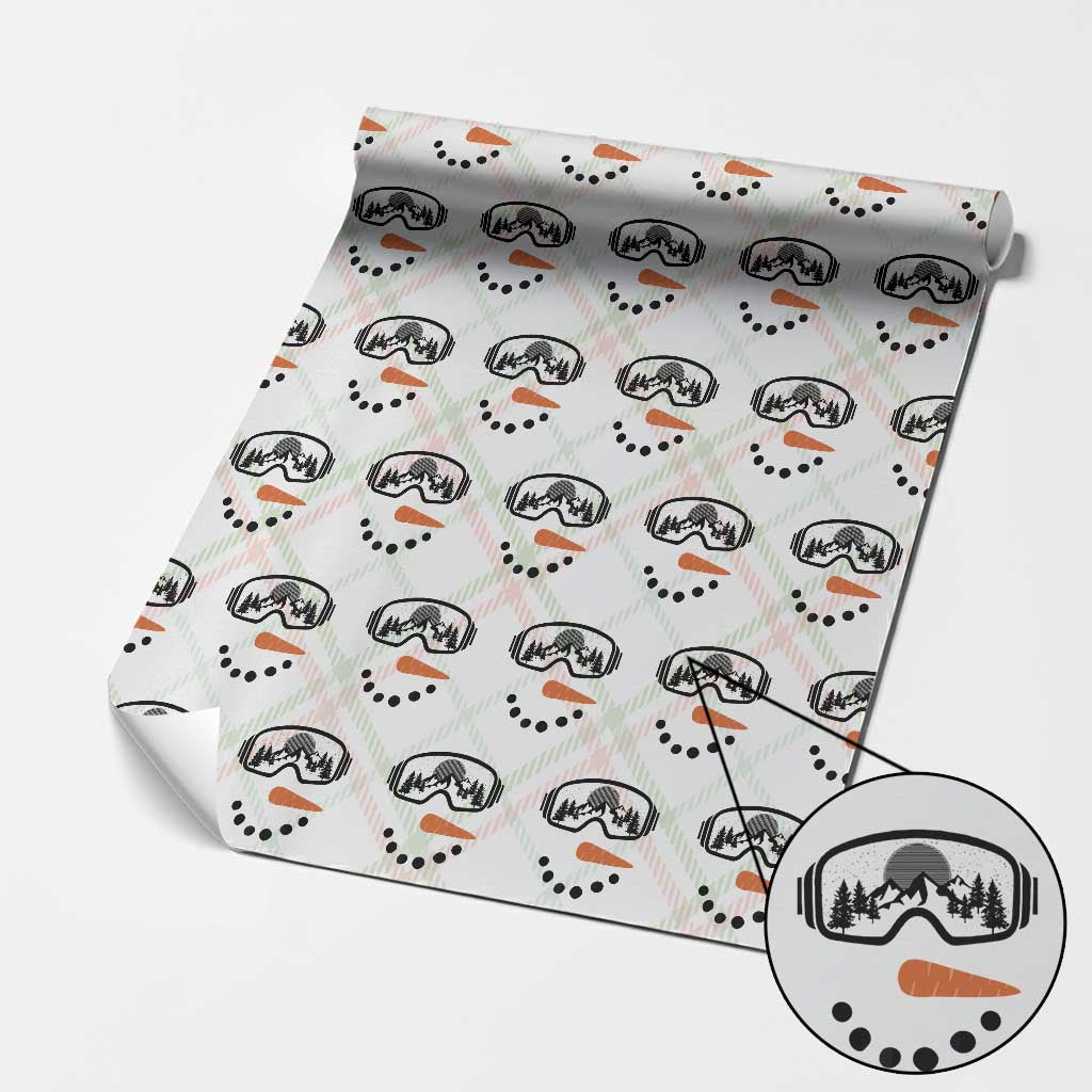 Ski Snowboard Snowman Face Wrapping Paper Roll Goggles Skiing Snow Ski Lover Skier - Wonder Print Shop
