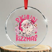 Skibidi Rizzmas Santa Crystal Glass Ornament Rizz Santa Pink Groovy Funny Xmas Gen Alpha Girl Kids TS10