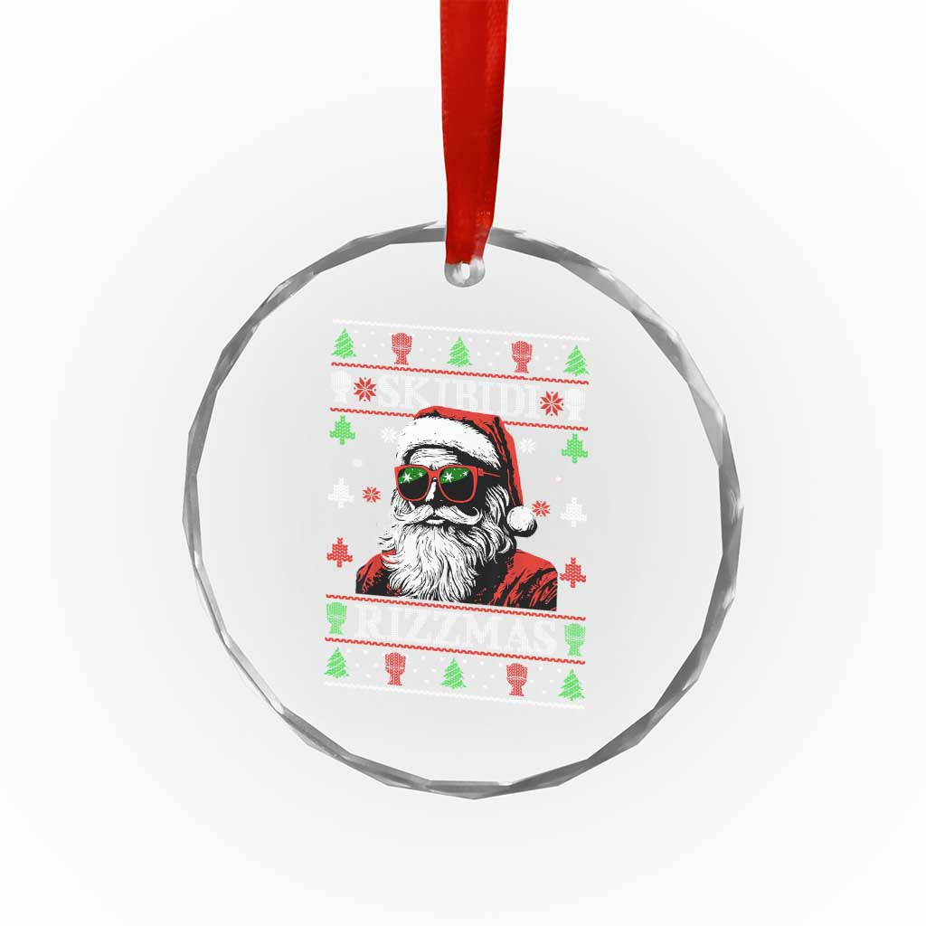 Skibidi Rizzmas Xmas Crystal Glass Ornament Rizz Santa Claus Funny Christmas Gen Alpha TS10