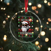 Skibidi Rizzmas Xmas Crystal Glass Ornament Rizz Santa Claus Funny Christmas Gen Alpha TS10