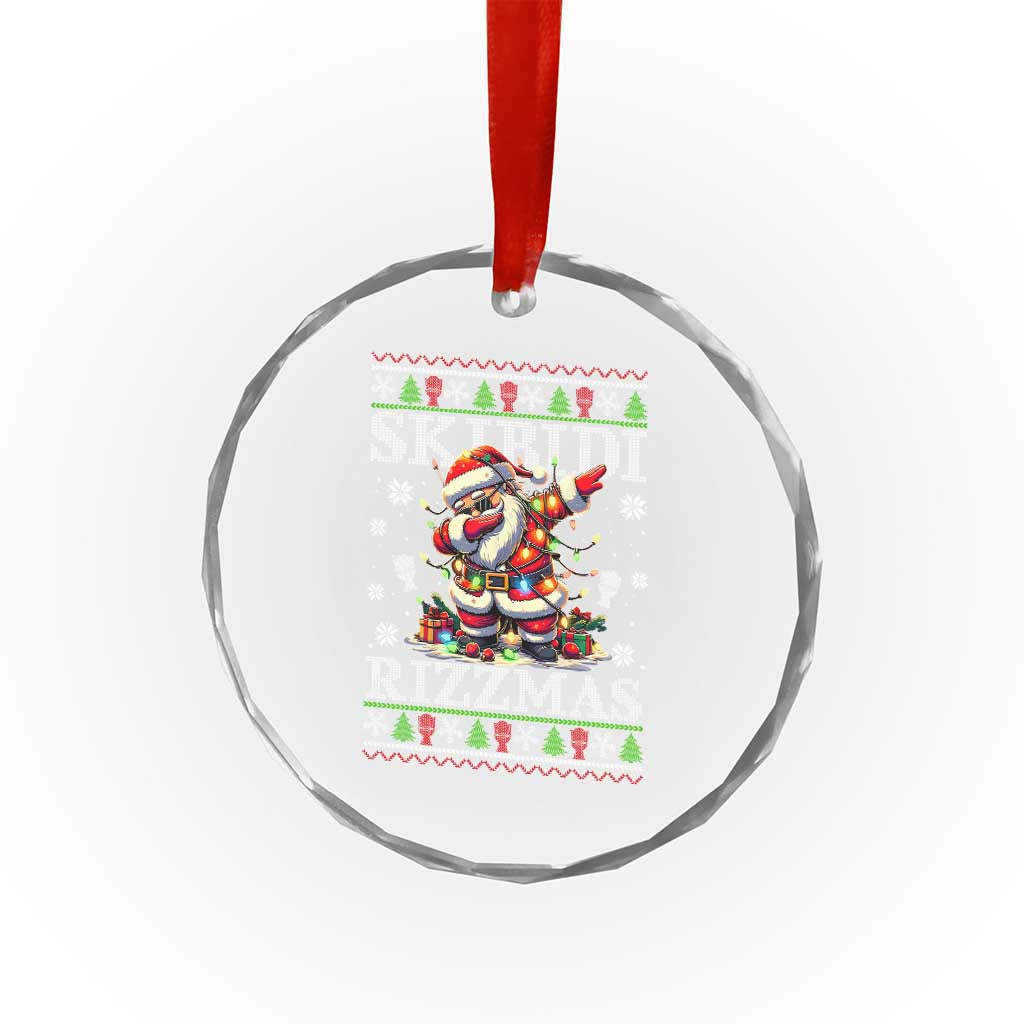 Skibidi Rizzmas Xmas Crystal Glass Ornament Rizz Santa Claus Funny Xmas Gen Alpha TS10