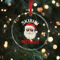 Skibidi Rizzmas Xmas Crystal Glass Ornament Rizz Santa Claus Retro Funny Xmas Gen Alpha Kid TS10