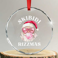 Skibidi Rizzmas Xmas Crystal Glass Ornament Rizz Santa Pink Bubble Gum Funny Xmas Gen Alpha Girl Kids TS10