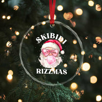 Skibidi Rizzmas Xmas Crystal Glass Ornament Rizz Santa Pink Bubble Gum Funny Xmas Gen Alpha Girl Kids TS10