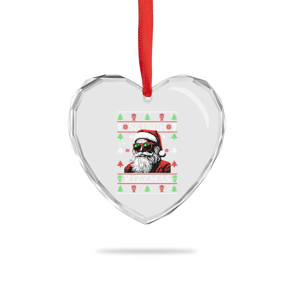 Skibidi Rizzmas Xmas Heart Crystal Glass Ornament Rizz Santa Claus Funny Christmas Gen Alpha - Wonder Print Shop