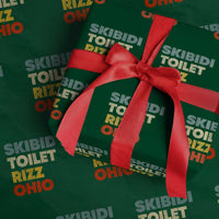 Skibidi Toilet Rizz Ohio Wrapping Paper Roll Funny Gen Alpha Slang Rizzler Game