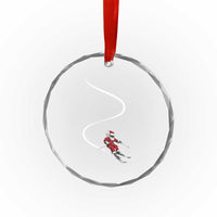 Skiing Santa Christmas Crystal Glass Ornament Retro Funny Ski Trip Freeride Freeski Winter Sports Skiers - Wonder Print Shop