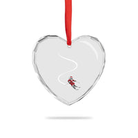 Skiing Santa Christmas Heart Crystal Glass Ornament Retro Funny Ski Trip Freeride Freeski Winter Sports Skiers - Wonder Print Shop