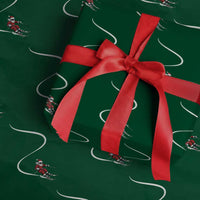 Skiing Santa Christmas Wrapping Paper Roll Retro Funny Ski Trip Freeride Freeski Winter Sports Skiers - Wonder Print Shop