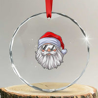 Skiing Santa Face Christmas Crystal Glass Ornament Retro Ski Goggles Winter Sports Skiing Gift Snowboard - Wonder Print Shop