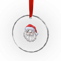 Skiing Santa Face Christmas Crystal Glass Ornament Retro Ski Goggles Winter Sports Skiing Gift Snowboard - Wonder Print Shop