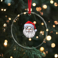 Skiing Santa Face Christmas Crystal Glass Ornament Retro Ski Goggles Winter Sports Skiing Gift Snowboard - Wonder Print Shop