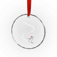 Skiing Snowman Crystal Glass Ornament Funny Ski Freeride Freeski Winter Sports Skiers - Wonder Print Shop