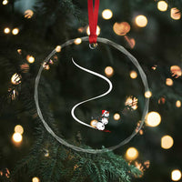 Skiing Snowman Crystal Glass Ornament Funny Ski Freeride Freeski Winter Sports Skiers - Wonder Print Shop