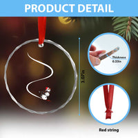 Skiing Snowman Crystal Glass Ornament Funny Ski Freeride Freeski Winter Sports Skiers - Wonder Print Shop