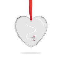 Skiing Snowman Heart Crystal Glass Ornament Funny Ski Freeride Freeski Winter Sports Skiers - Wonder Print Shop