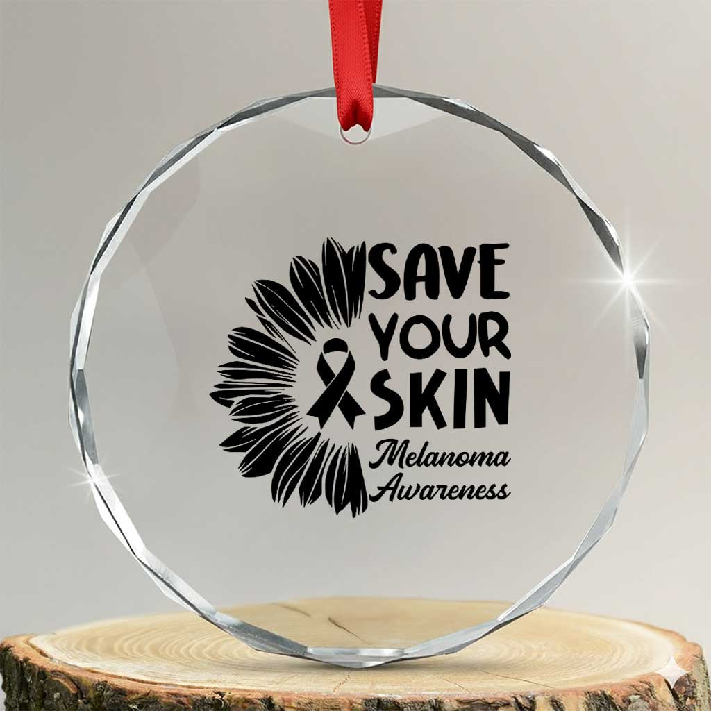 Skin Cancer Fighter Crystal Glass Ornament Save Your Skin