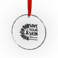 Skin Cancer Fighter Crystal Glass Ornament Save Your Skin