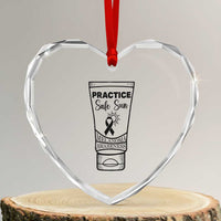 Skin Cancer Prevention Heart Crystal Glass Ornament Practice Safe Sun Awareness Gift