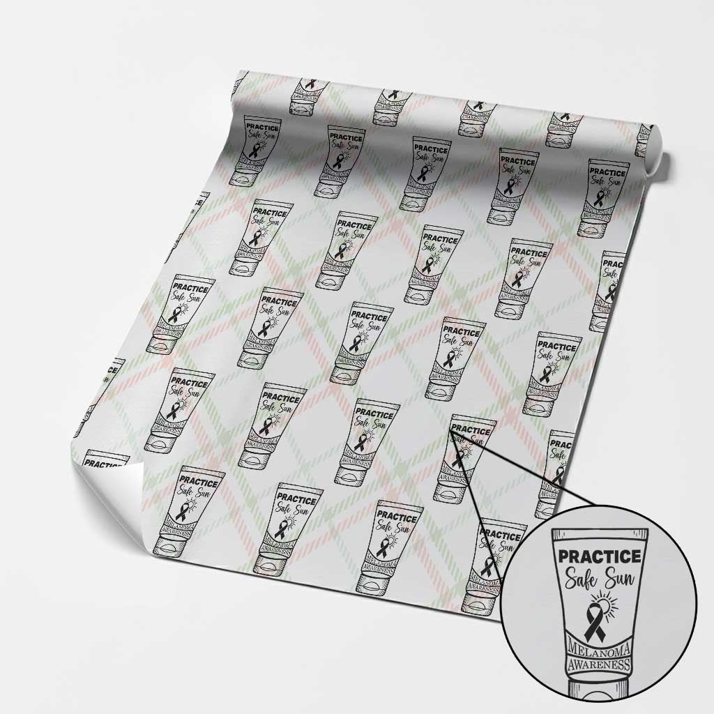 Skin Cancer Prevention Wrapping Paper Roll Practice Safe Sun Awareness Gift