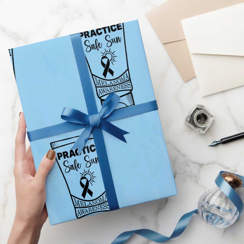 Skin Cancer Prevention Wrapping Paper Roll Practice Safe Sun Awareness Gift
