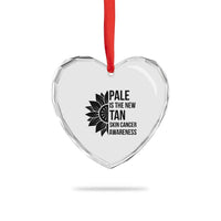 Skin Cancer Survivor Warrior Heart Crystal Glass Ornament Pale Is The New Tan
